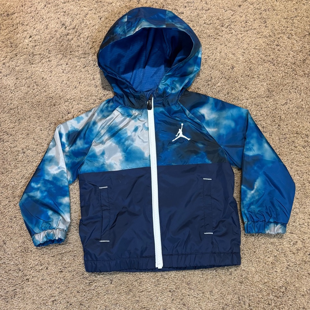 Jordan Blue Rain Jacket, water resistant. Size 24 months.